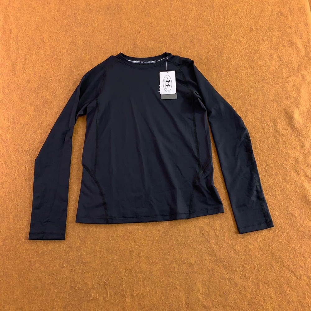 Under Armour Youth YL Black HeatGear Armour Long Sleeve Compression Shirt NWT